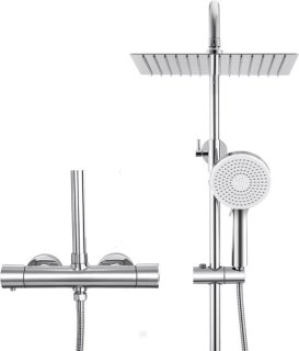 Auralum Max Regendouche Set met Thermostaatkraan Chroom review