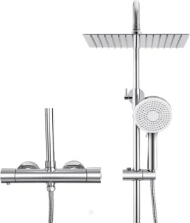 Auralum Max Regendouche Set met Thermostaatkraan Chroom