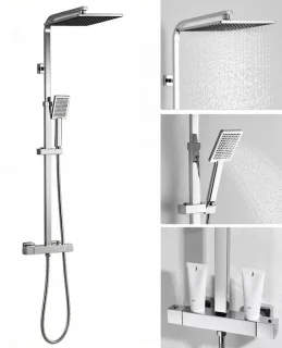 Auralum max regendouche set met thermostaatkraan