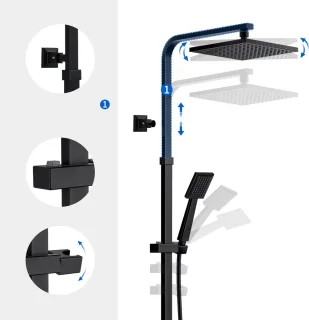 Auralum Max Regendouche Thermostaat Doucheset Zwart