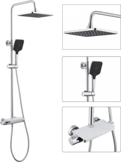 Auralum Max Regendouche Thermostaatdoucheset Chroom
