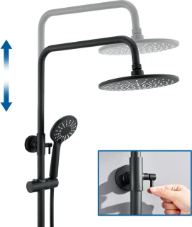 Auralum Max regendouche zwart met thermostaatkraan