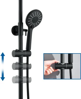 Auralum Max regendouche zwart met thermostaatkraan