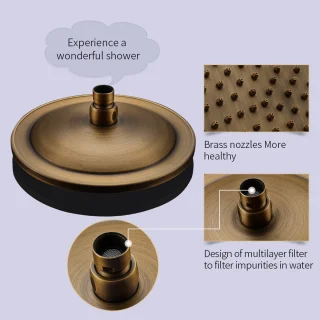 Auralum Max Regendoucheset Antiek Messing