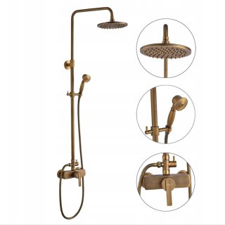 De Auralum Max Regendoucheset Antiek Messing in één oogopslag