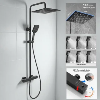 Auralum Max Regendoucheset met Thermostaatkraan