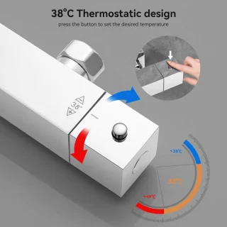 Auralum Max Regendoucheset met Thermostaatkraan