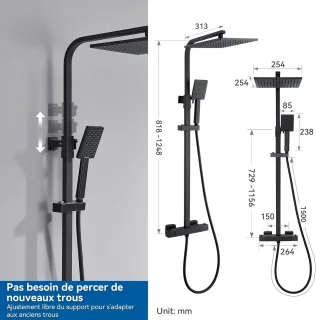 Auralum Max Regendoucheset met thermostaatkraan
