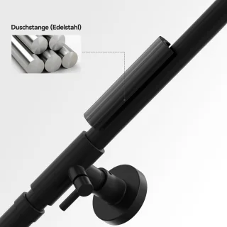 Auralum MAX Regendoucheset met Thermostaatkraan Zwart 10 inch