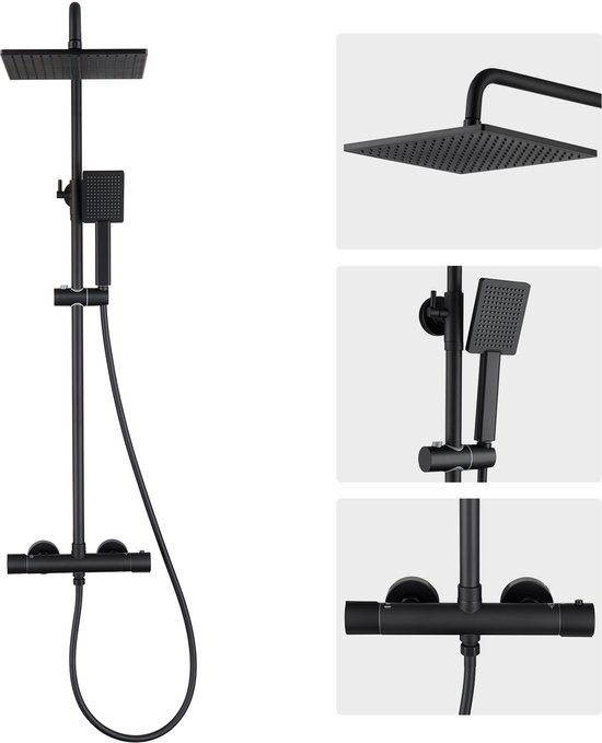 Auralum MAX Regendoucheset met Thermostaatkraan Zwart 10 inch review