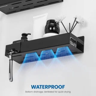 Auralum MAX Regendoucheset met Thermostaatkraan Zwart