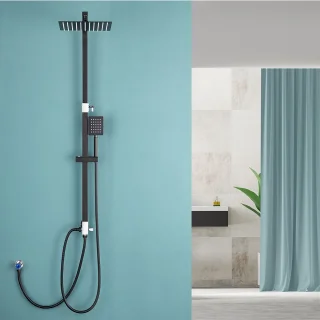 Auralum Max Regendoucheset met thermostaatkraan Zwart