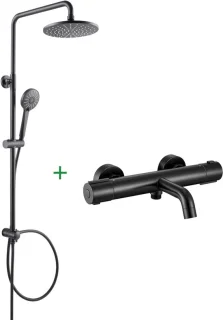 Auralum Max regendoucheset RVS zwart