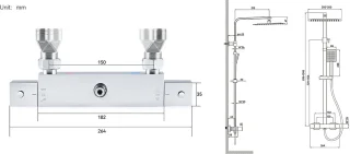 Auralum Max Regendoucheset Thermostaatkraan 12 inch Chroom