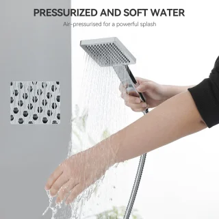 Auralum Max Regendoucheset Thermostaatkraan 12 inch Chroom