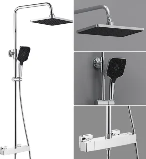 Auralum Max Regendoucheset Thermostaatkraan Chroom