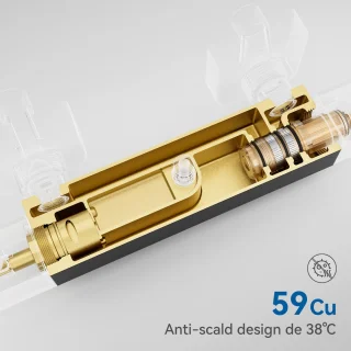 Auralum Max Regendoucheset Thermostaatkraan Zwart