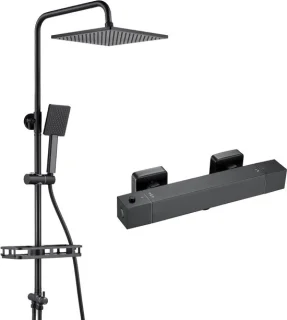 Auralum Max regendoucheset zwart