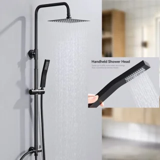 Auralum Max® Regendoucheset Zwart