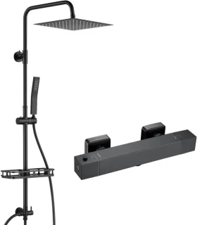 Auralum Max regendoucheset zwart