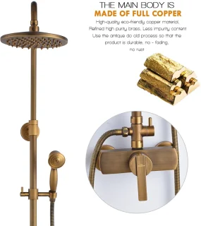 Auralum Max Retro Doucheset Antiek Koper