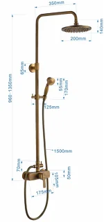 Auralum Max Retro Doucheset Antiek Koper