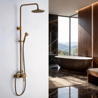 Auralum Max Retro Regendoucheset Goud