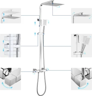 Auralum Max Thermostaat Doucheset Chroom