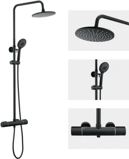 Auralum Max Thermostaat Doucheset Zwart