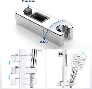 Auralum Max Thermostaat Regendouche Set RVS Chroom