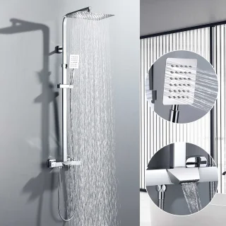Auralum Max Thermostaat Regendouche Set RVS Chroom