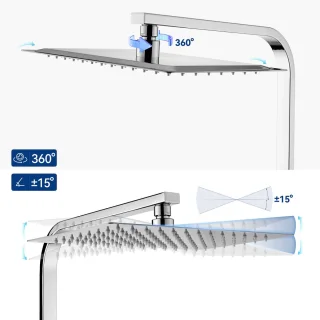Auralum Max Thermostaat Regendouche Set RVS Chroom