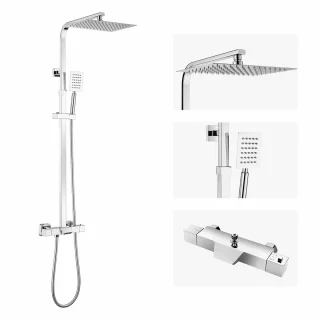 Auralum Max Thermostaat Regendouche Set RVS Chroom