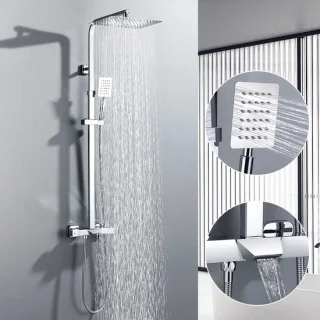 Auralum Max Thermostaat Regendouche Set RVS Chroom