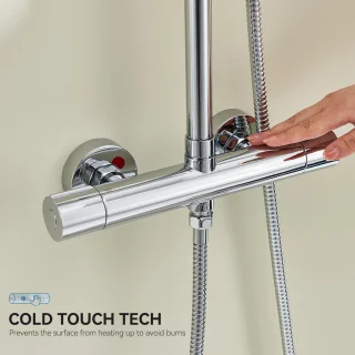 Auralum MAX - Thermostaat Regendoucheset - Chroom