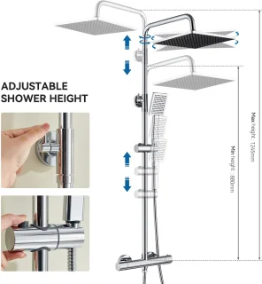 Auralum MAX - Thermostaat Regendoucheset - Chroom