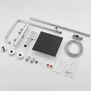 Auralum MAX - Thermostaat Regendoucheset - Chroom