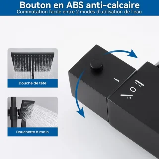 Auralum Max Thermostaat Regendoucheset Zwart