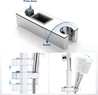 Auralum Max Thermostaat Regendouchesysteem Chroom