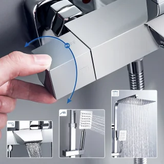 Auralum Max Thermostaat Regendouchesysteem Chroom