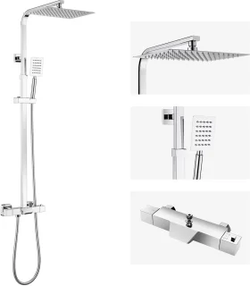 Auralum Max Thermostaat Regendouchesysteem Chroom