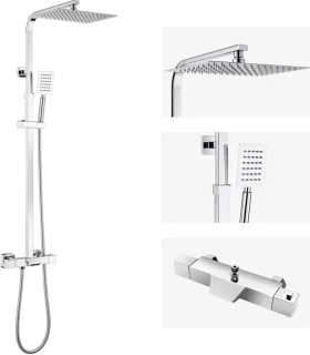 Auralum Max Thermostaat Regendouchesysteem Chroom