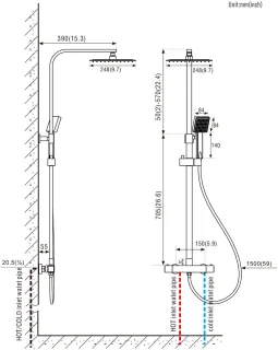 Auralum Max Thermostatische Douchekolom