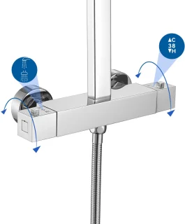 Auralum Max Thermostatische Douchekolom Regendoucheset Chroom