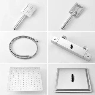 Auralum Max Thermostatische Douchekolom Regendoucheset Chroom