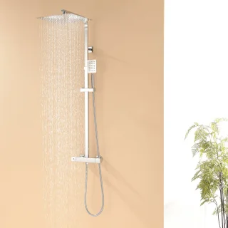 Auralum Max Thermostatische Douchekolom Regendoucheset Chroom