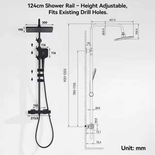 Auralum Max Thermostatische Douchekolom