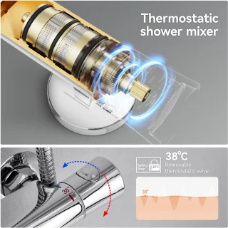 Auralum Max thermostatische doucheset chroom