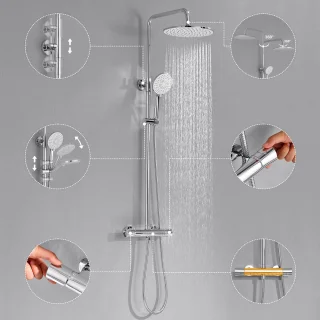 Auralum Max thermostatische doucheset chroom