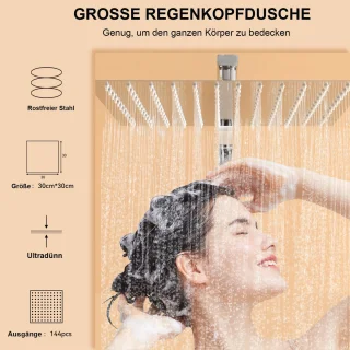 AuraLum max Thermostatische Regendoucheset Ø30 cm Chroom